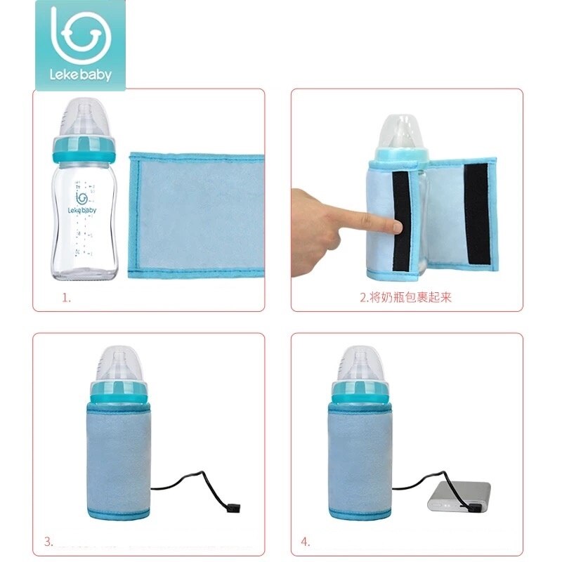 Lekebaby bbaby flaske termotaske termotaske til babyflasker usb bærbar isolering termostat varmere babyflaskevarmer