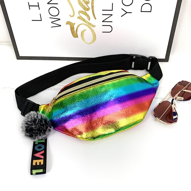 Women Girls Waist Fanny Pack Belt Bag Pouch Hip Bum Bag Travel Sport Small Purse: Multicolor