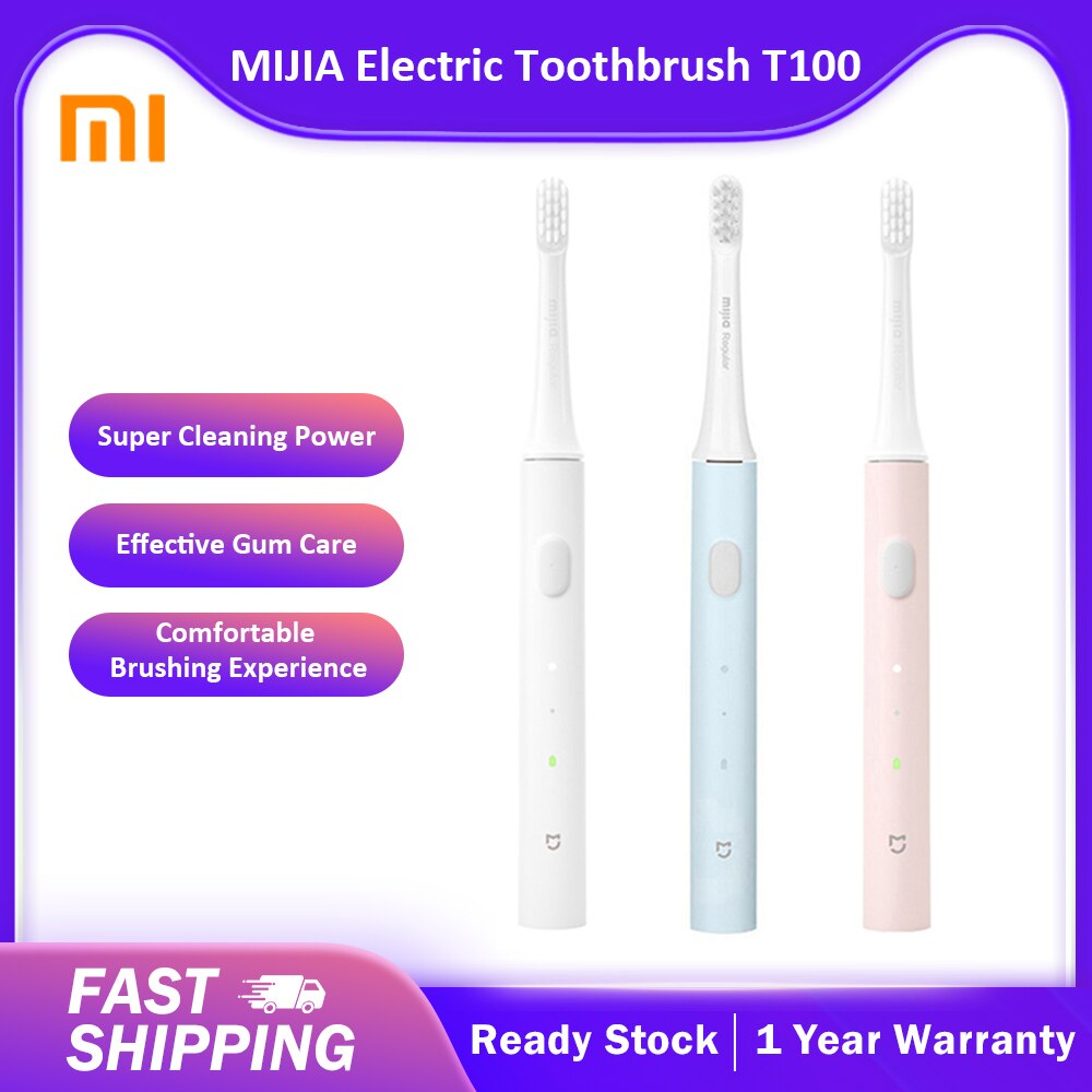 Mijia Ultrasonic Sonic Automatic Toothbrush T100 USB Rechargeable IPX7 Waterproof Electric Toothbrush