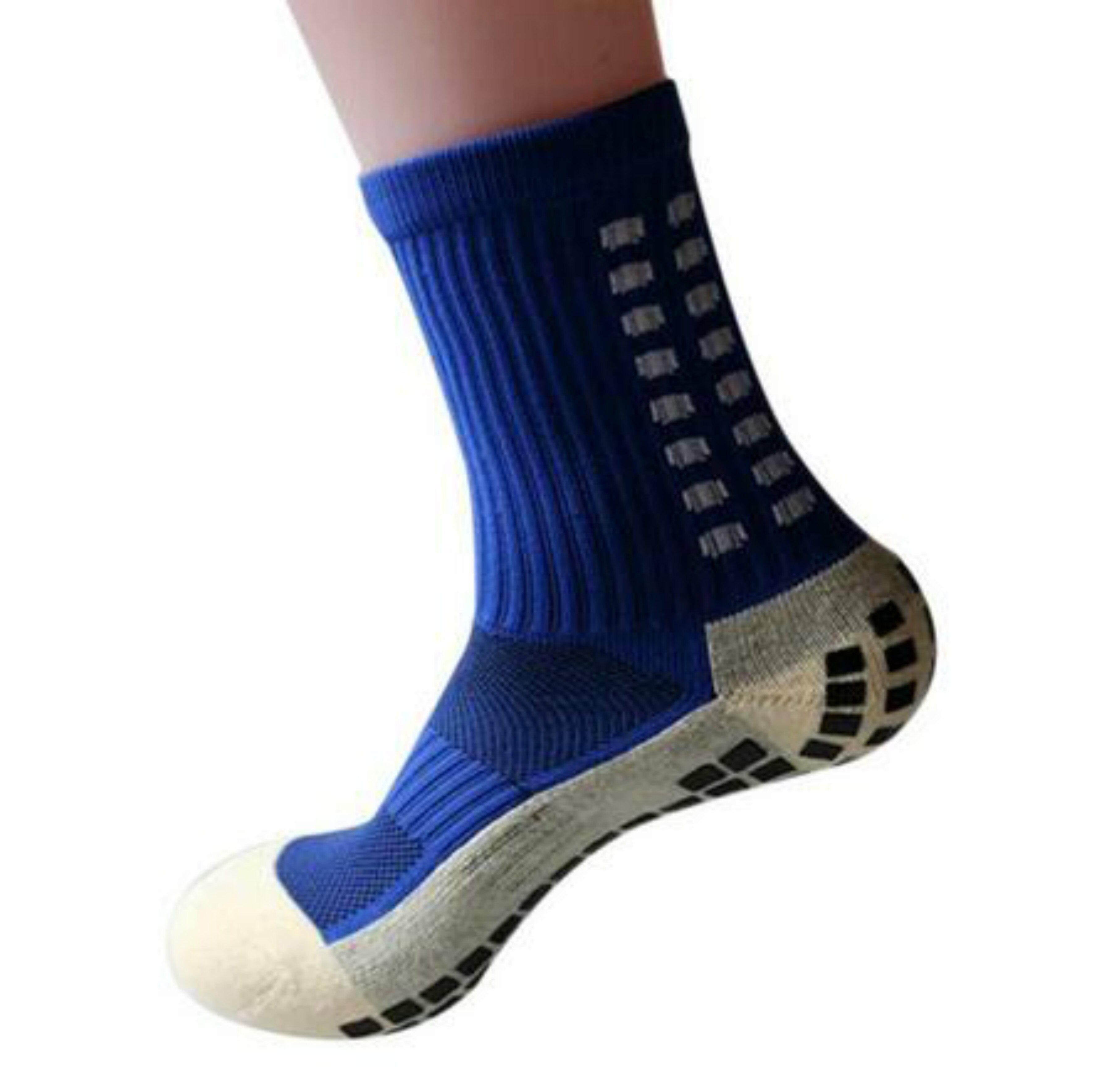Calcetines antideslizantes transpirables para hombre y mujer, de algodón y Goma, para correr, fútbol, de , para ciclismo: Azul