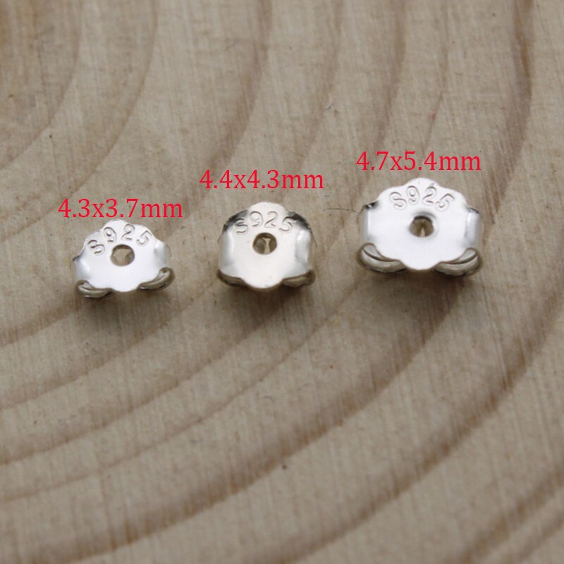 Real s925 Sterling Silver Stud Earring Back Stopper DIY Jewelry Findings Ear Stopper Backs for Jewelry Making Accessories