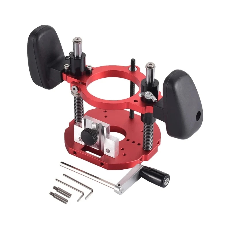 Router Lifting Base Universal Router Lift System Trimming Machine Support Desktop Lift Woodworking Bench Milling Groove Tool: Red