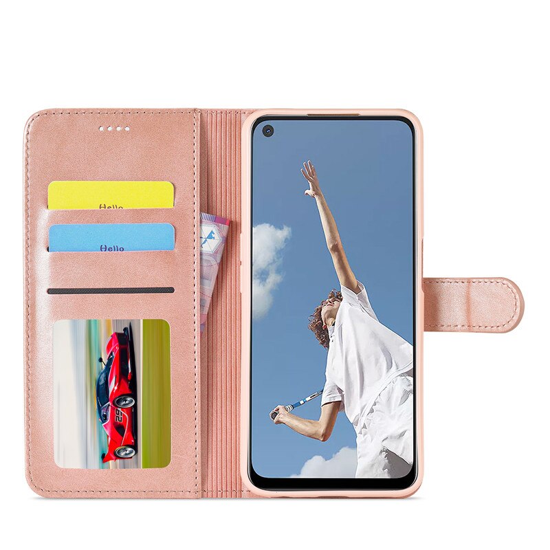 Étui portefeuille en cuir à rabat pour OPPO Reno5 Pro, housse de luxe avec support et fente pour carte