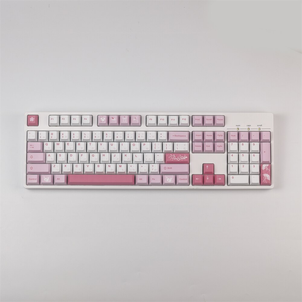 GMK-Teclado mecánico Sakura Cat, 140 teclas, Cherry PBT, DYE- Sublimation, con barra espacial 1.25U, 1.75U, 2U, Shift 7U