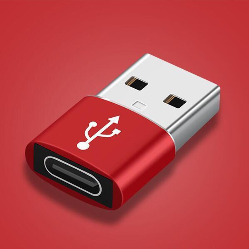 Cable otg tipo C a Micro usb, convertidor tipo C a USB 3,0, adaptador OTG para MacbookPro, Xiaomi, Samsung, cargador de Cable de carga de teléfono: USB-Type-C Red