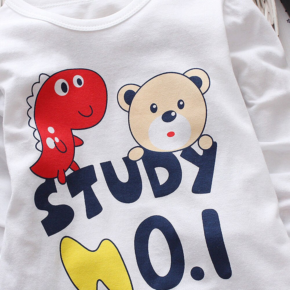 Baby T-shirt Jongens Meisjes Lange Mouwen Gedrukt Cartoon Tops Katoen Blend Zuigeling Zachte Crew Neck Trui Ademend Lente Leuke