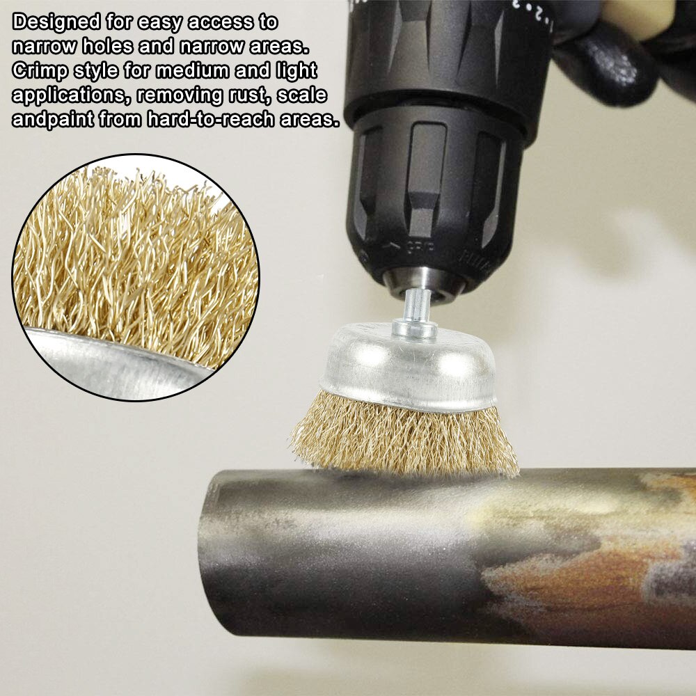 8pcs Brass Brush Wire Wheel Brushes Die Grinder Rotary Electric Tool for Engraver Polishing Brush Tool