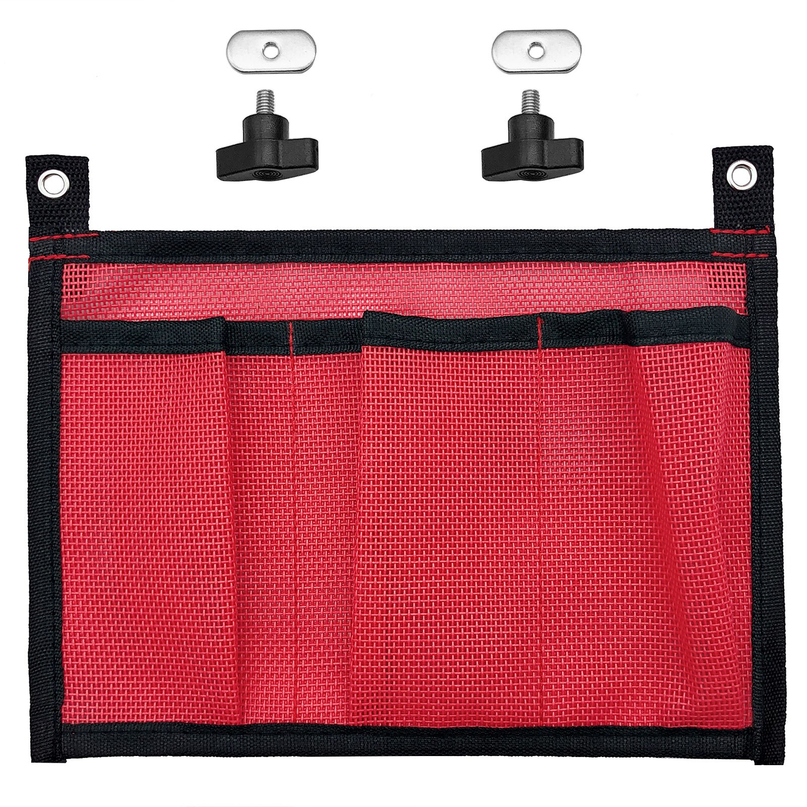 Kayak Mesh Storage Side Pouch Boat Fishing Holder Bag Canoe Mesh Bag Beer Can Hanger Bag for Boat Dinghy: Red 1