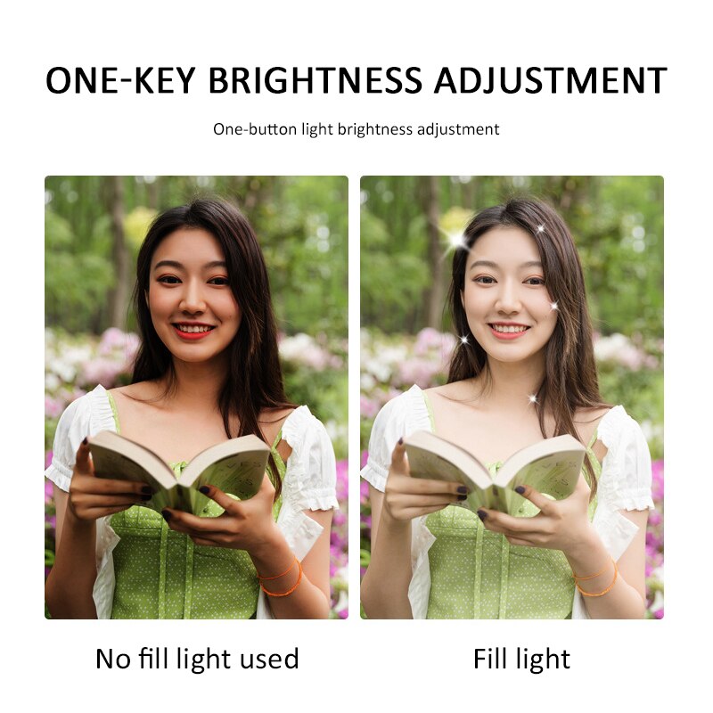 Mini Clip On Mobile Phone Fill Light Round Fill Light Artifact Selfie Timer Light LED Whitening Flash Mobile Phone Lens Live