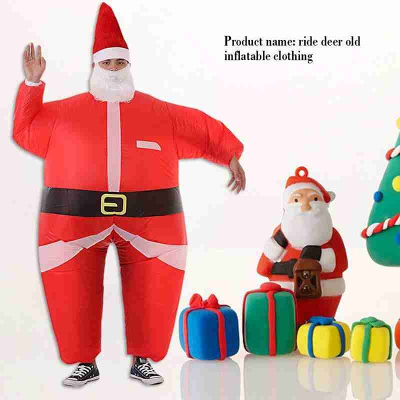 Kerstman Opblaasbare Pak Voor De Grote Markt Grappige Cartoon Opblaasbare Kleding Stadium Pop Rekwisieten Prestaties Kleding P7W2