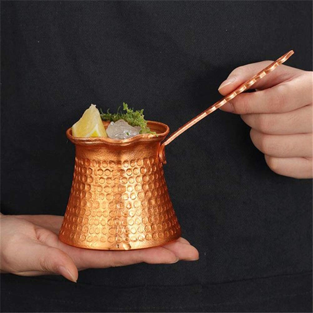 330ML Turkish Coffee Pot Cip Copper Plated Coffee Warmer Milk Pot with Handle Kitchen Utensil Ethnic Style