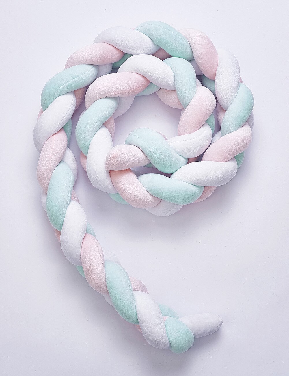 Ins woven long knotted ball pillow sofa pillow Nordic simple children's room decoration: Pink green white