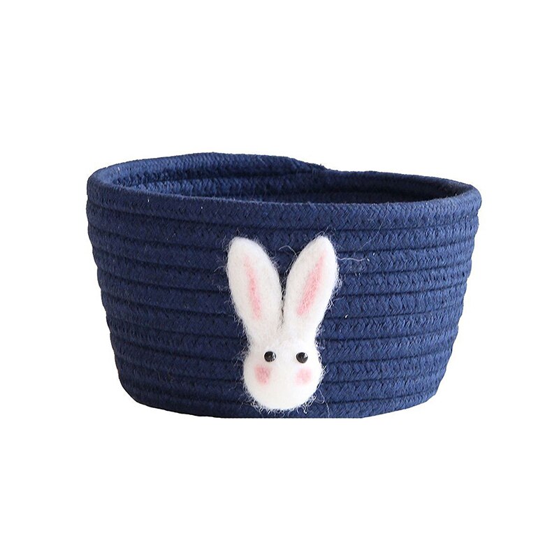 Cotton Rope Storage Baskets With Animals Shape Baby Dirty Clothes Laundry Basket Handmade Weaving Desktop Sundries Organizer Box: 1-5