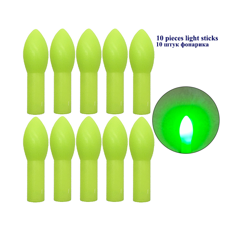 10 Uds. Palos de luz para pesca en el océano, barra luminosa electrónica, palo de luz de mar, varilla eléctrica, herramienta de pesca sin batería: Blanco
