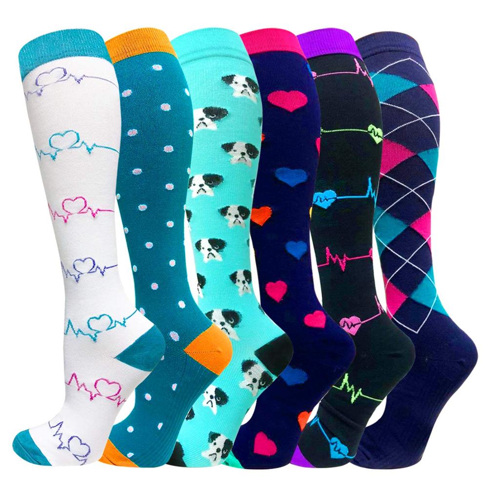 Compression Stockings Golf Football Socks Outdoor Sport Football Socks Soccer Compression Sock: 6 PAIRS H / S M