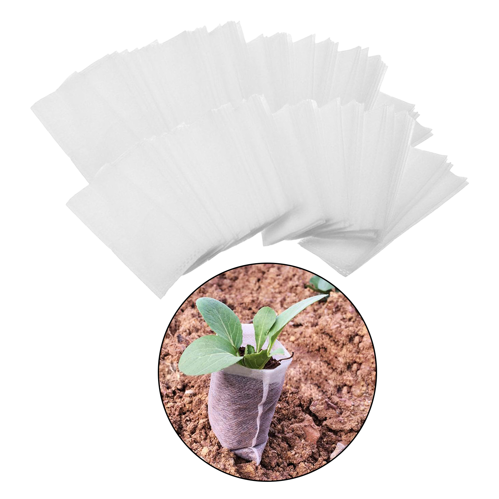 300Pcs 5 Maten Biologisch Afbreekbaar Non-woven Zaailing Potten Planten Zakken Verzorgingstas: 11x12cm