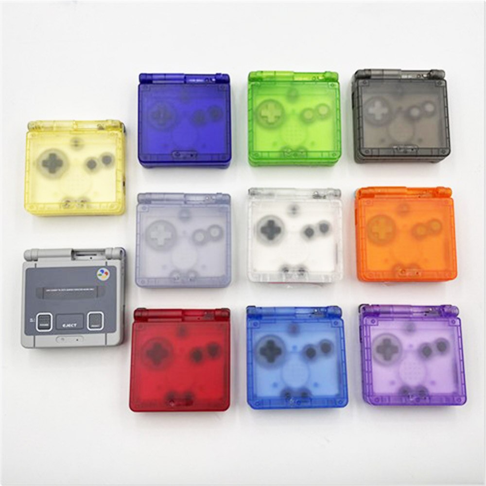 Clear Color Shell for GBA SP Shell For Gameboy Advance SP Console Shell Transparent Case With Buttons and Conductive pads