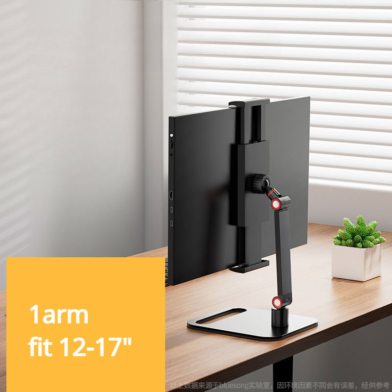 Tragbarer Monitorhalter für 12-17,3-Zoll-Bildschirme, kein Bohren, Vesa-Telefon, verstellbar, für Laptop, Spielen, erweiterbarer Schreibtisch-Klemmständer