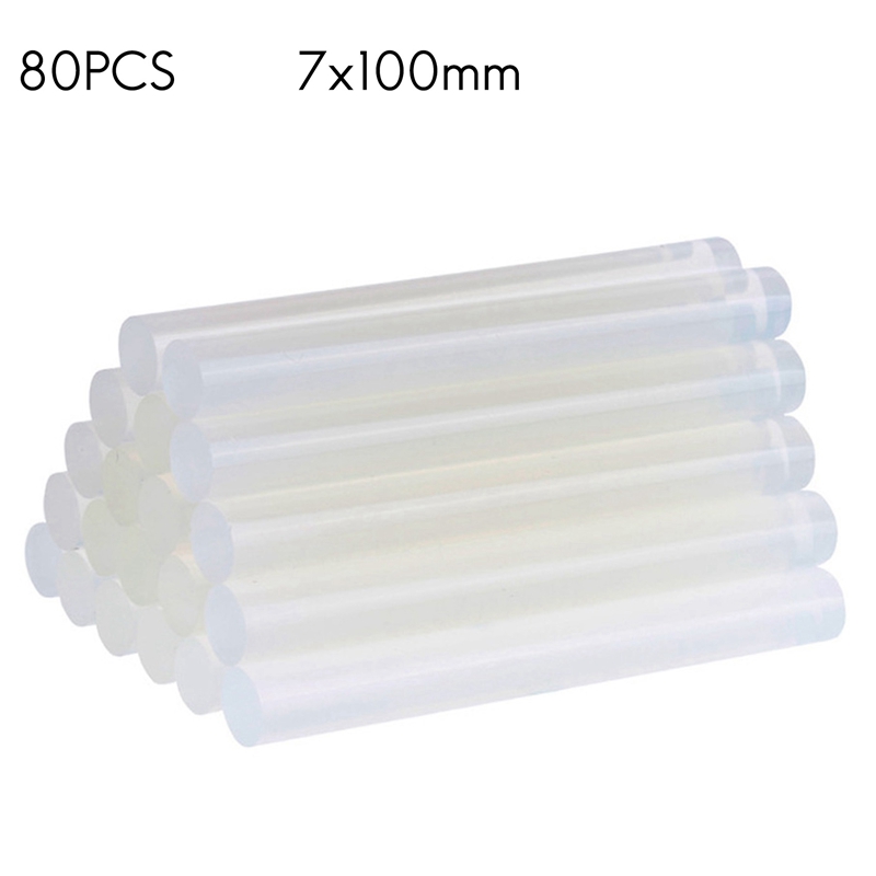 80PCS Melt Glue Stick 7X100mm Glue Stick Transparent Melt Glue Stick High Viscosity Melt Glue Stick