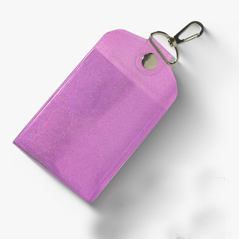 Pvc Bank Credit Card Holder Tassen Transparante Waterdichte Bus Kaart Student Opknoping Gesp Card Set Card Pakket Zakken: Purple