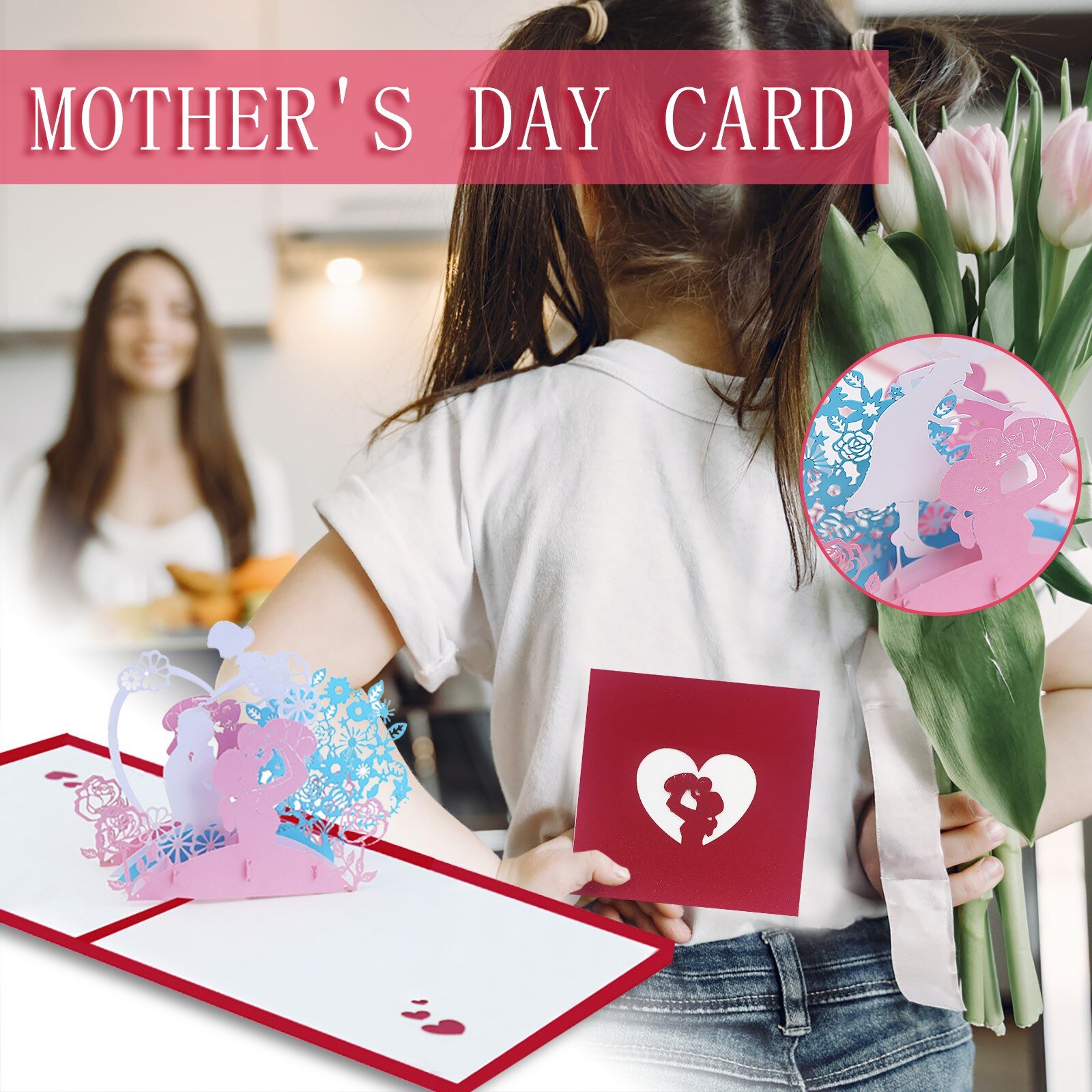 3D Pop UP Cards Mother's Day Postcard Birthday Invitation Greeting Cards Anniversary for Her especially for you Mother Card