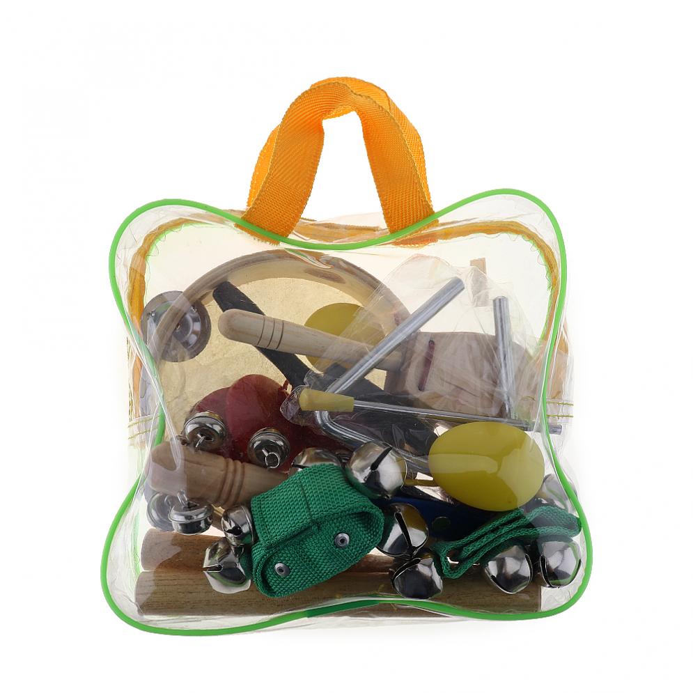 16Pcs/Lot Musical Instruments Set 10 Kinds Kindergarten Kids Tambourine Drum Percussion for Baby / Early Education