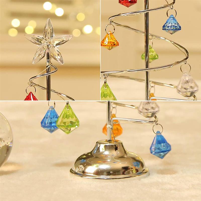 Christmas Tree Crystal Lights Table Lamp Christmas Decoration For Home Battery Operated LED Copper Wire Christmas Lights