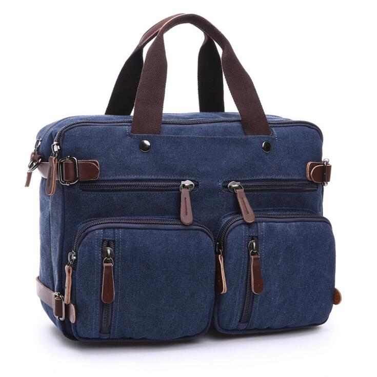 X-Online 032217 man handbag male large tote men big canvas bag: Brown