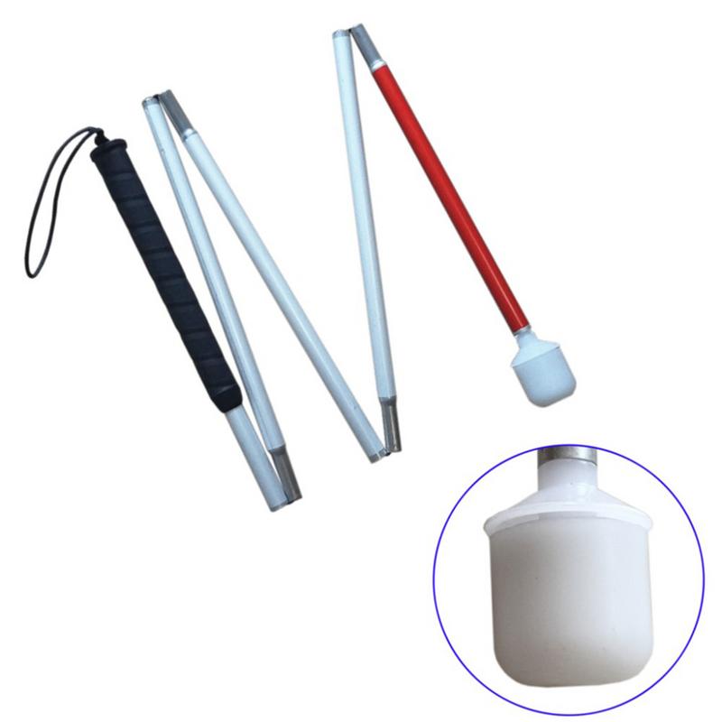 White Head Angle 360 Rotating Wheel Blind Guide Cane Thickened Aluminum Alloy Folding Blind Guide Stick Guide Rod