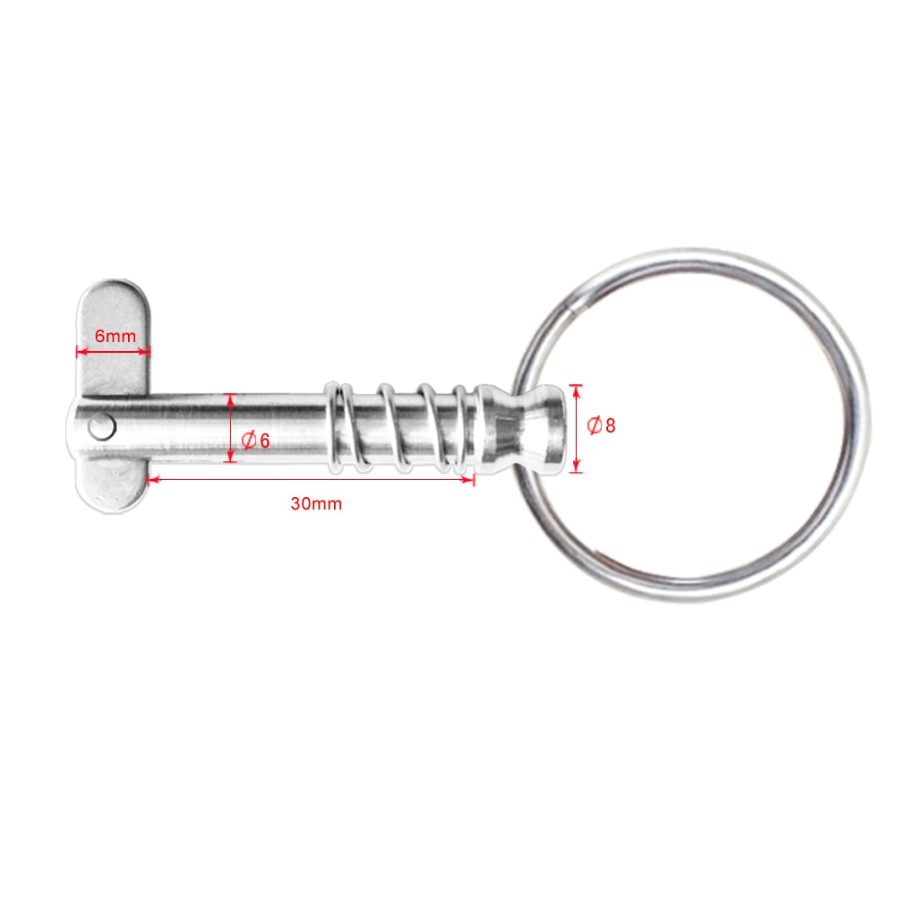 Båt snabbkoppling fjäderstift & 1/4 " dragring för yacht/kanot bimini toppdäck gångjärn/käft glidmussla 316 rostfritt stål