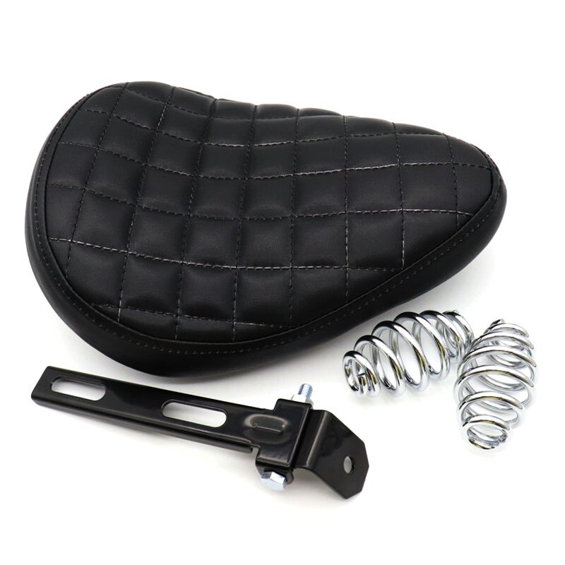 Aangepaste motorfiets pu lederen zadelkussens 3 "veren solo beugelzadel universeel voor harley chopper bobber cafe racer: 16