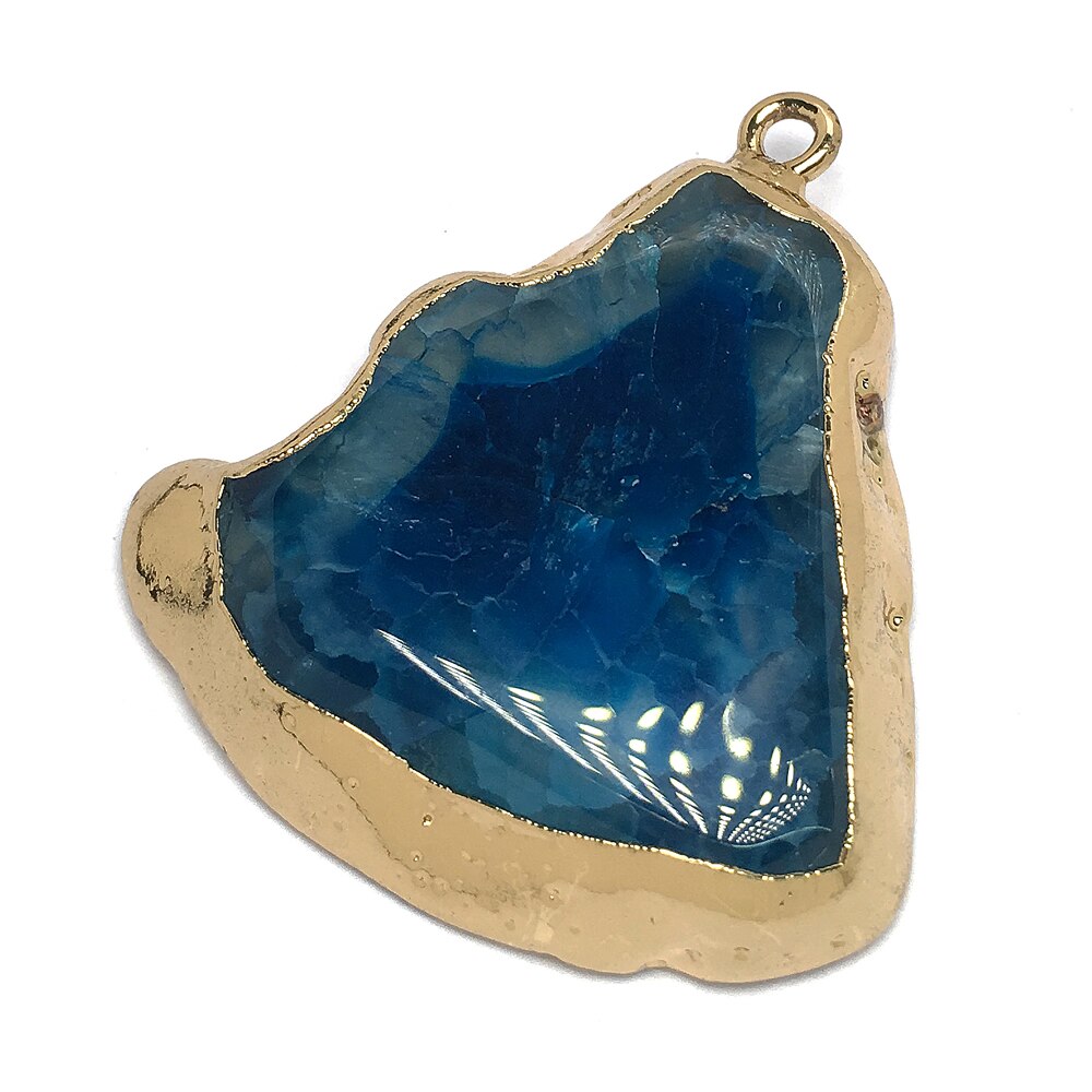 LE CIELO 1PC Naturale di Pietra di Vendita Caldo Alla Moda Agate Pendenti Con Gemme E Perle Del Pendente Della Collana per Monili Che Fanno FAI DA TE Collana: Deep Blue