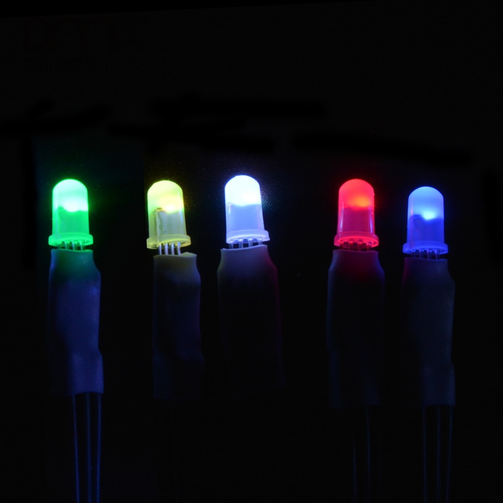 Mokungit 10 stuks  ws2811 apa 106 p9823 f5 5mm f8 8mm ronde rgb led-chipset, volledige kleuren led-chip, 5v stuks