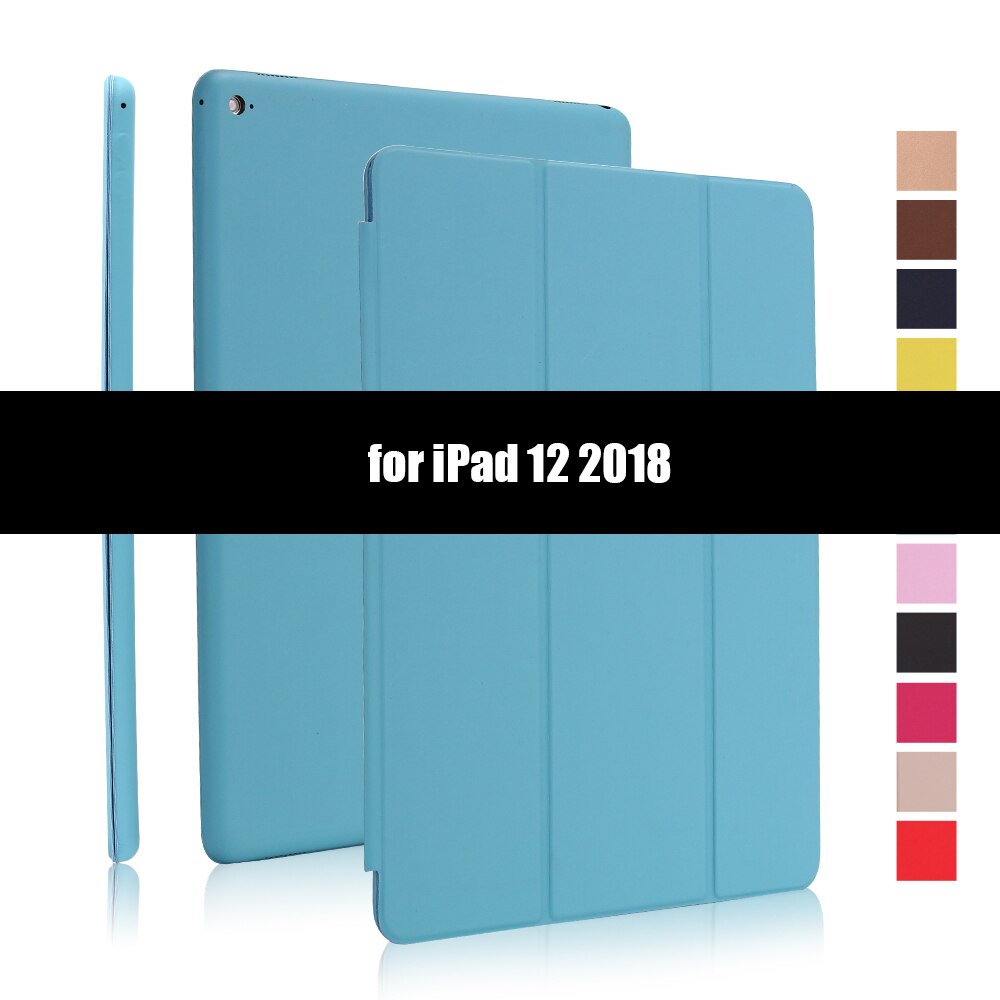 Ultradunne smart case cover voor ipad pro 12.9 12.9 inch magnetische pu-leren opvouwbare folio-hoes voor ipad 12.9: Blauw -2