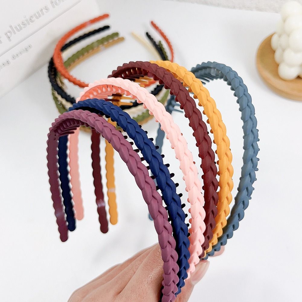 Copricapo femminile per capelli rotti cerchietto per capelli con denti fascia per capelli con treccia smerigliata fascia per capelli antiscivolo fascia per capelli casuale