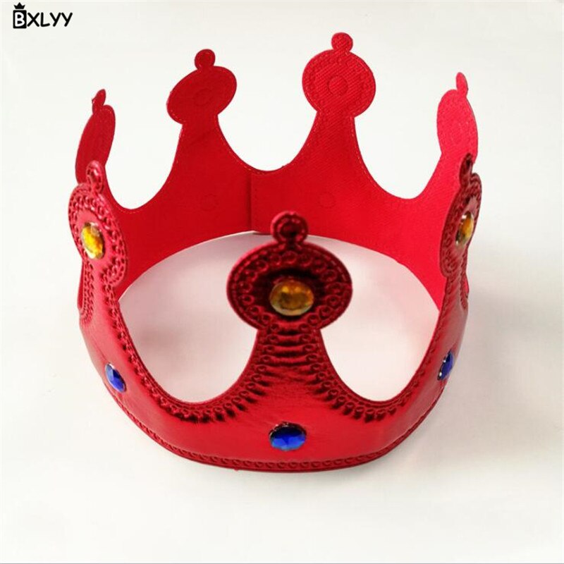 Bxlyy 1pc børns kronprinsesse prinsesse krone hat fødselsdagsfest dekoration jul halloween år baby shower  .0z: Rød
