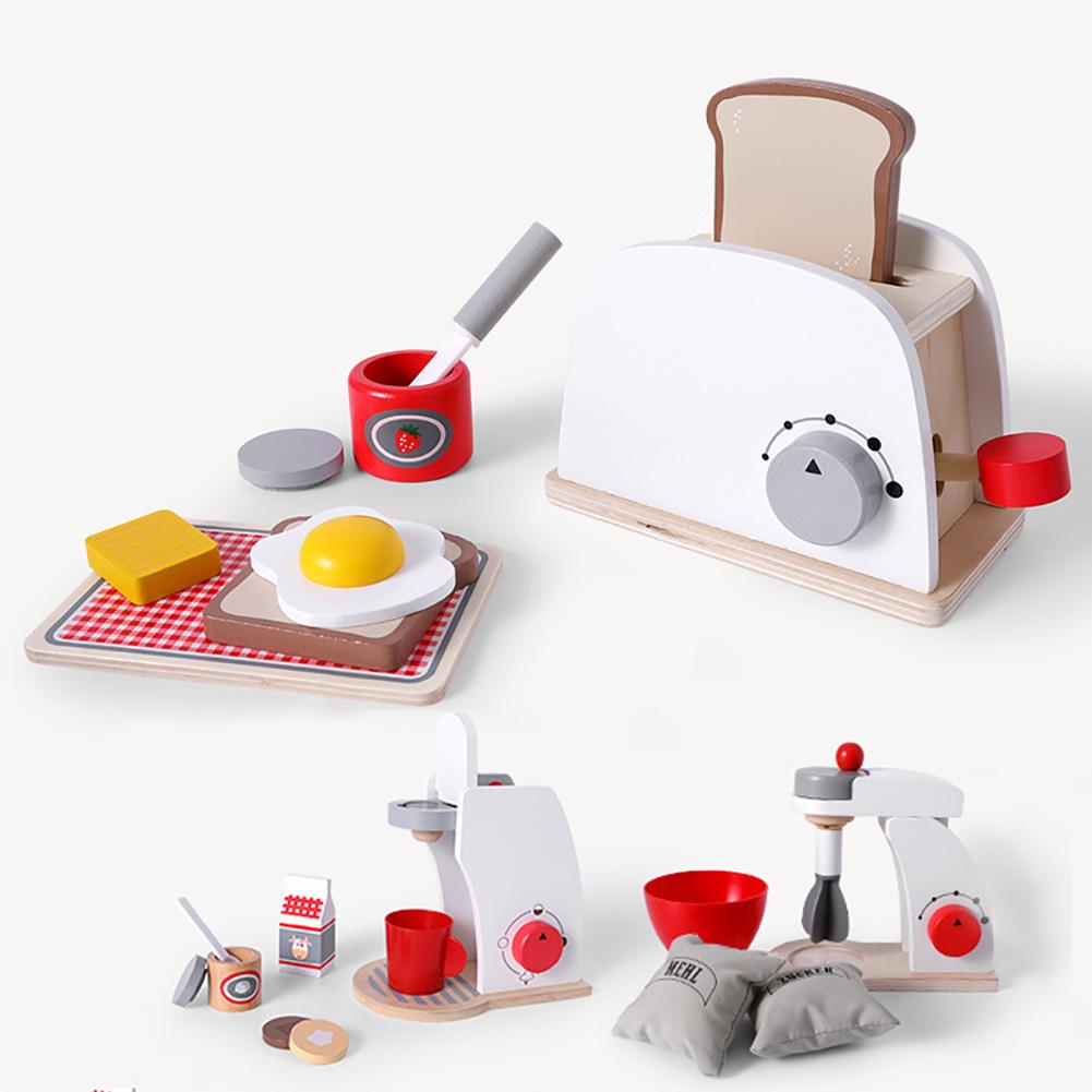 Houten mini simulatie brood koffiezetapparaat blender rollenspel kinderspeelgoed