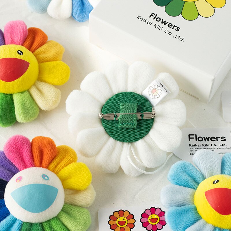Broche de girasol japonés para Bebé y Niño, flor de arcoíris de peluche, estera de suelo juego, asiento, decoración colorida
