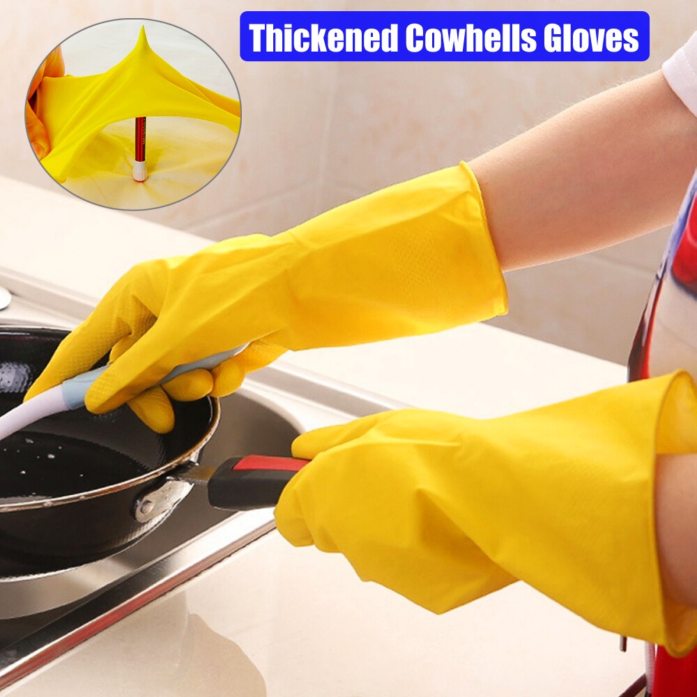 1 Paar Zware Latex Handschoenen Huishoudelijke Handschoenen Met Effectieve Weerstand Tegen Olie, Zuur, Alkali En Oplosmiddel