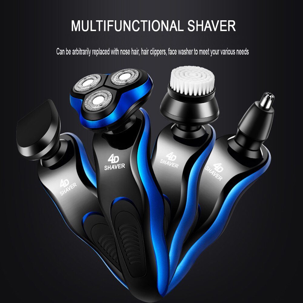 Electric Shaver 3 in 1 Razor Rechargeable Electric Beard Trimmer Shaving Machine For Men Beard Razor Wet-Dry Dual Use Washable