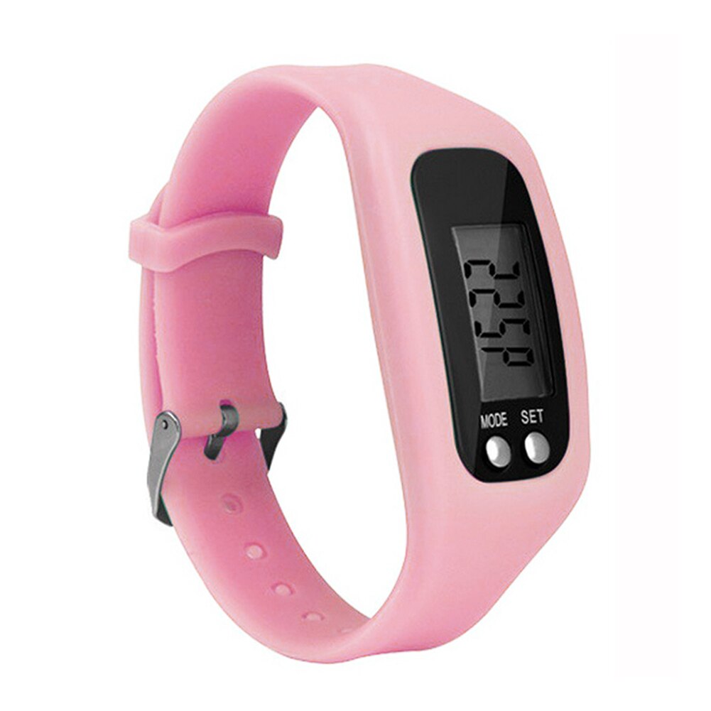 Digital LCD Schrittzähler Run Schritt Walking Distance Calorie Zähler Sport Uhr Armband YA88: Hot Pink