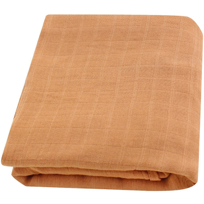 120x120cm bambusowy koc do przewijania koce dla niemowląt muślin do przewijania w jednolitym kolorze gładka kolorowa bawełniana kocyk dziecięcy noworodek: Orange Dark