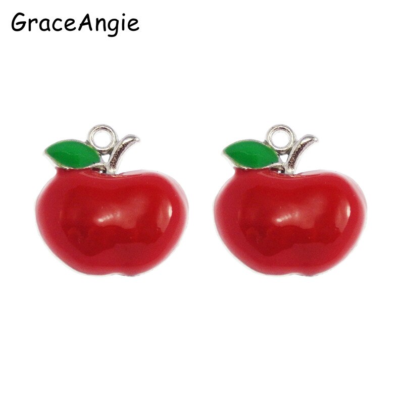 15 teile/los Freies Red Apple Halskette Anhänger Nette Handwerk Emaille Legierung Charme Anhänger Schmuck, Der 17*17 * 4mm 50499