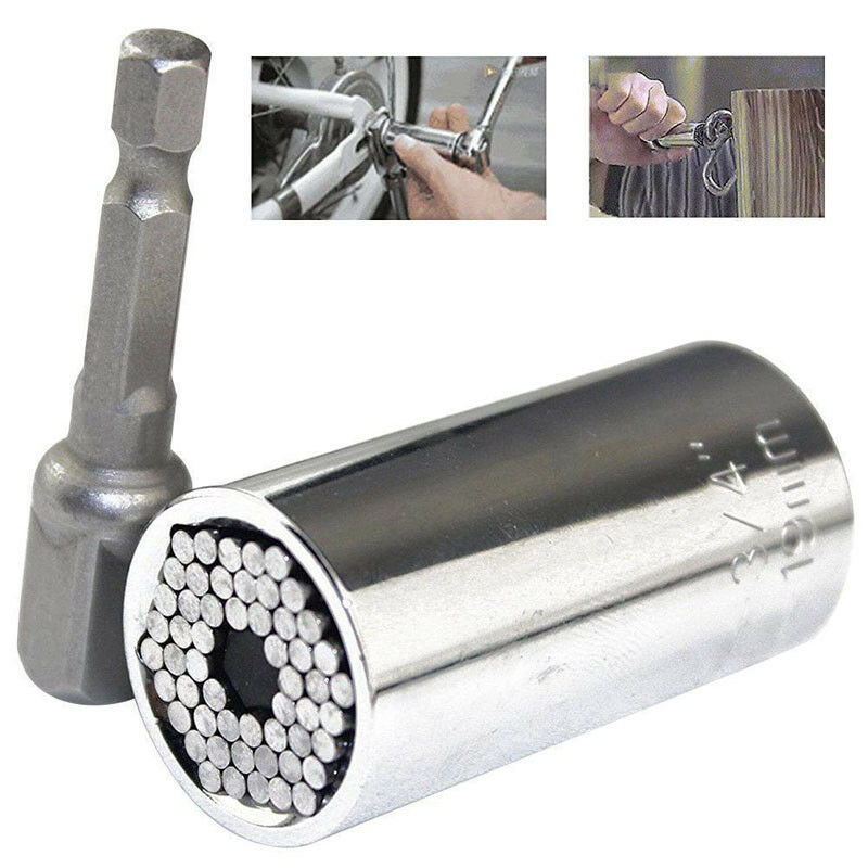2 pcs 7-19mm Universal Socket Electric Drill Adapter Tool Drive Adapter Multi-Function Ratchets Sockets Universal Sleeve