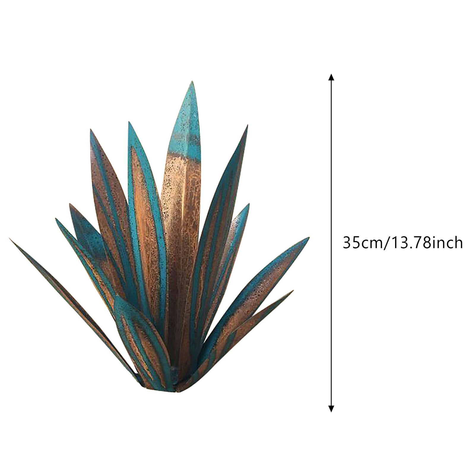 35cm 9 Leaves Diy Metal Art Tequila Rustic Sculpture Garden Yard Art Sculpture Home Decor Outdoor Garden Decoration