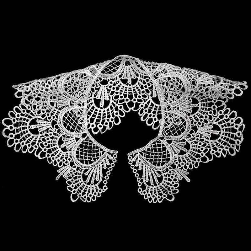 Black Flower Leaf Embroidery Collar Venise Lace Flowers Neckline Collar Applique Trim and Lace fabric sewing supplies