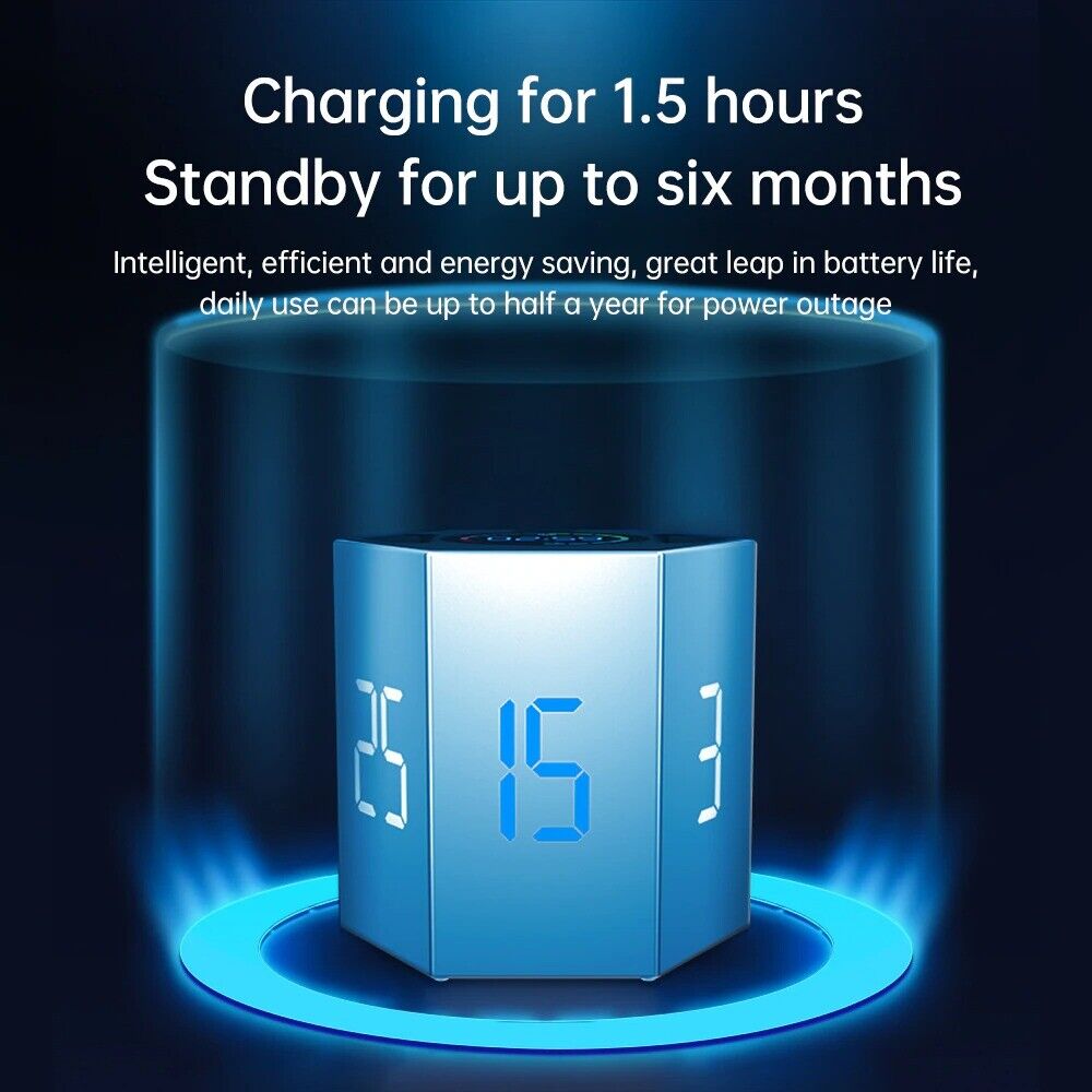 Modern LCD Digital Timer Visual Kitchen Timer for Teachers, Flip Cube Timer for Cooking, Work, Studying, Workout