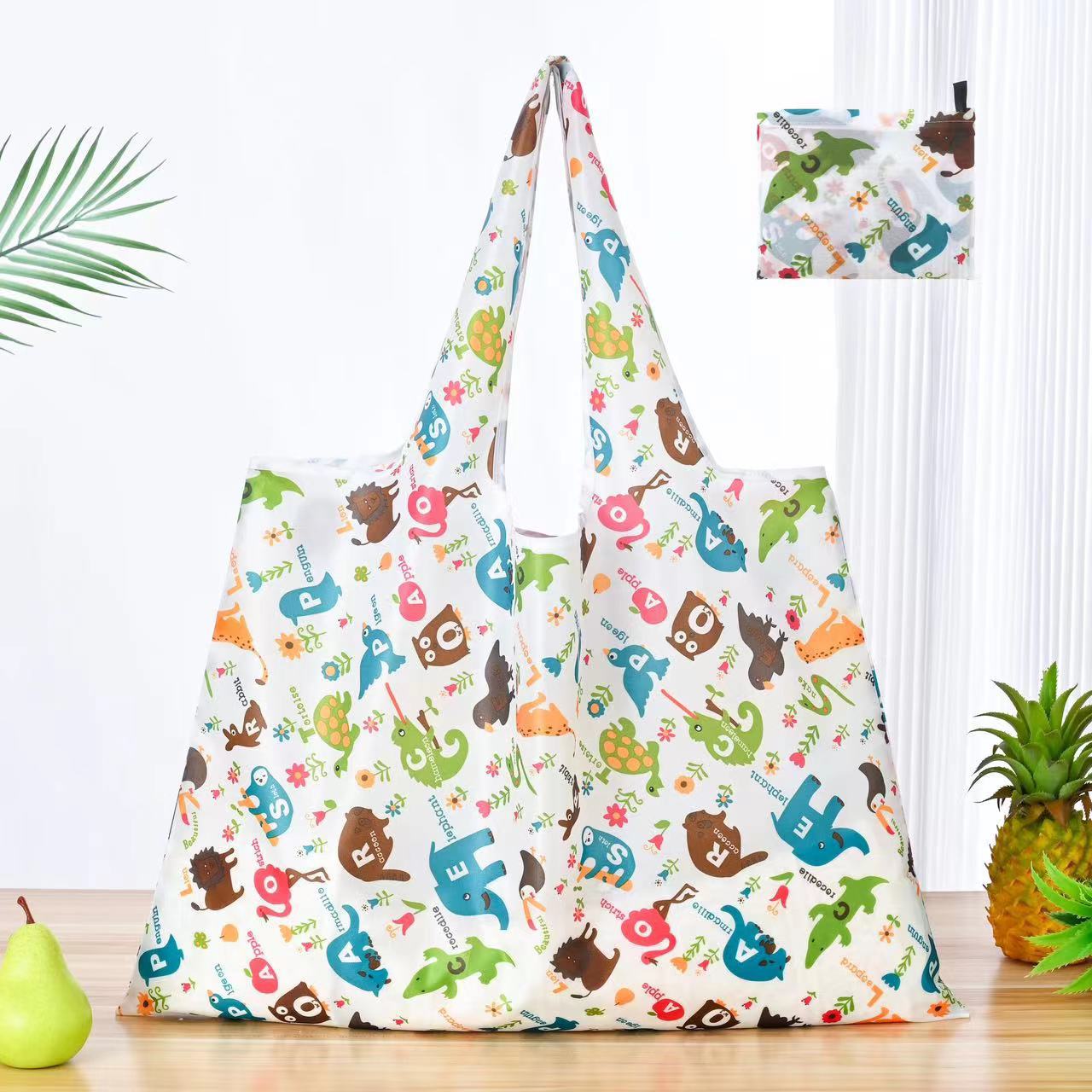 Gjenbrukbare handleposer store vaskbare handleposer bærbare sammenleggbare miljøvennlige nylon kraftige lommevesker