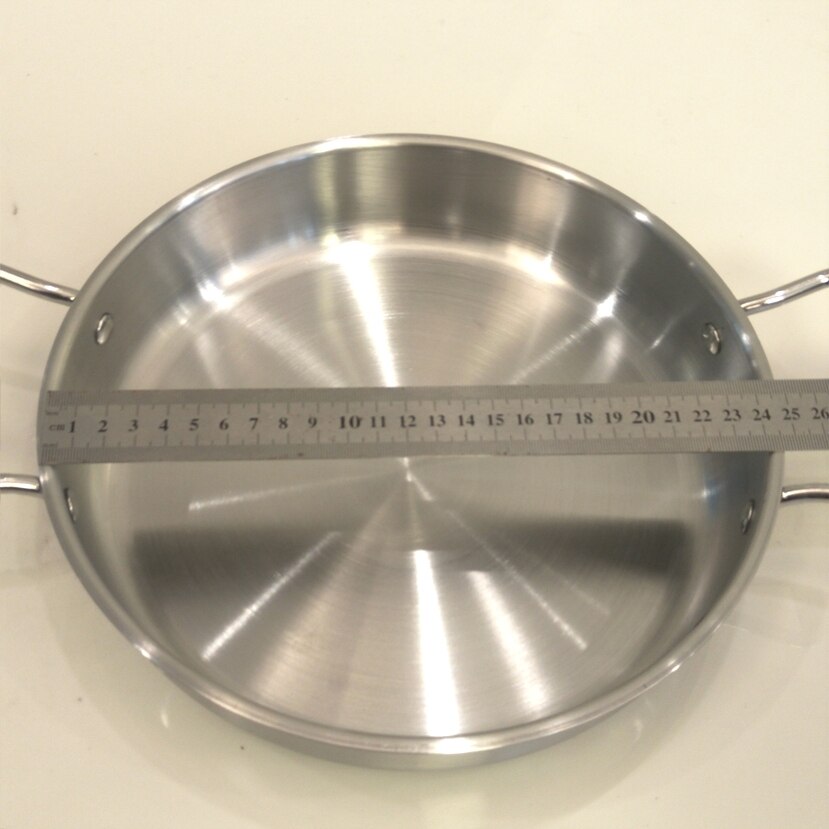 diameter:24cm Non-coating Stainless Steel Fry Pan Griddles & Grill Pans.