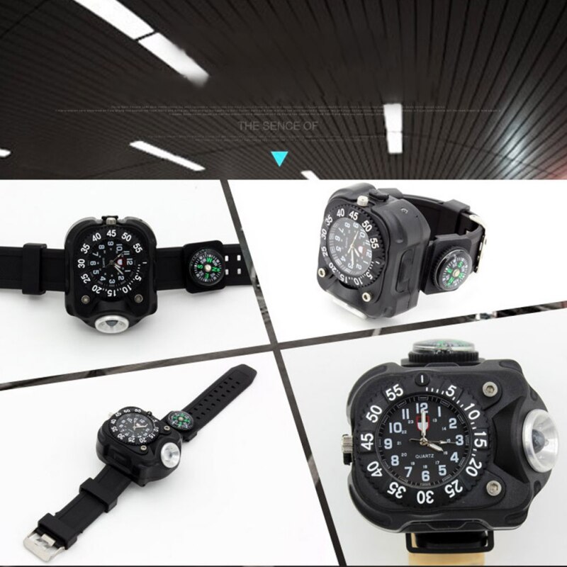 Wrist Light LED 200 Lumen Bright IPX7 Waterproof USB Rechargeable Watch Flashlight Torch Lights For Car